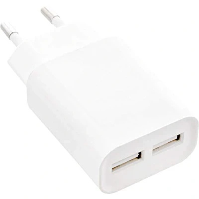 Abbildung von InLine® USB Ladegerät Duo, Netzteil 2 Fach, Stromadapter, 100 240V zu 5V/2.1A, weiß