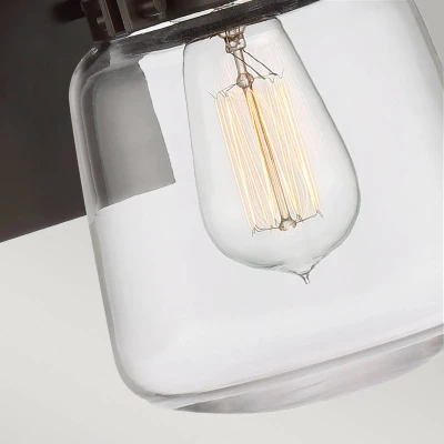 Abbildung von Elstead Lighting QN Lasalle S WT QUINTIESSE Wandleuchte E27 1x40W IP44 Aluminium Bronze, Glas klar L:20.3cm H:29.6cm B:17.8cm dimmbar