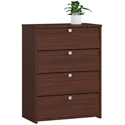 Abbildung von AKORD Schuhschrank mit 4 Schuhregalen und Klapptüren Schuhkipper Schuhregal geschlossen Schuhbank Schuhaufbewahrung B60 x H80 T33 cm, Gewicht 29 kg Farbe Wenge