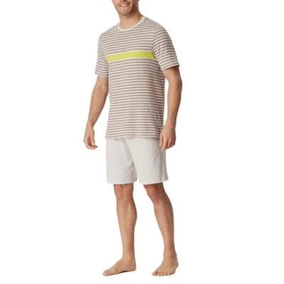 Abbildung von Schiesser Herren Schlafanzug kurz Rundhals Nightwear Set, braungrau_181165, 50