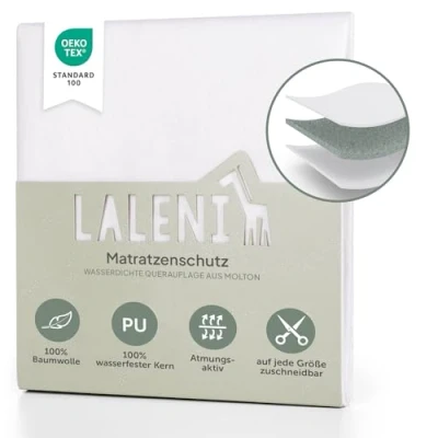 Abbildung von Matratzenauflage Wasserdichte Molton Laleni, atmungsaktiver Kinder Matratzenschutz aus 100% Baumwolle