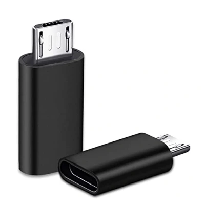 Abbildung von iJiZuo Adapter USB C auf Micro 2 Pack, Typ (Female) zu (Male) Adapter, Unterstützt 2,4 A Schnellladung für Samsung, Huawei, Xiaomi, Power Bank