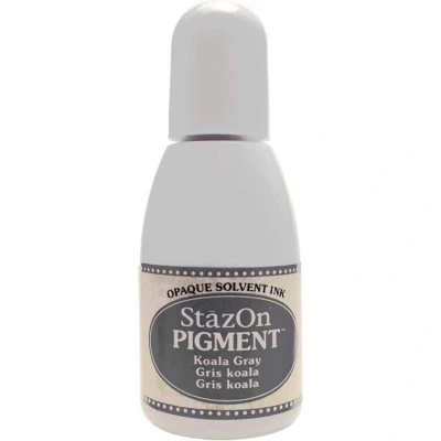 Abbildung von Tsukineko RZ PIG 032 StazOn Pigment Inker KoalaGray Refill Nachfülltinte 15 ml Grau, Koala Gray Zubehör Reinker Pigmenttinte Stempelkissen, Grey, 2,8 x 7,2 cm