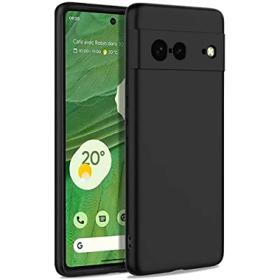 Abbildung von Verco Kompatibel mit Google Pixel 7 Hülle, Matte Rückschale Schutzhülle für Case Silikon Handyhülle Schwarz