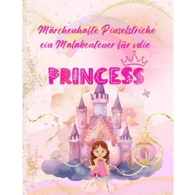 Abbildung von Märchenhafte Pinselstriche: Ein Malabenteuer für kleine Prinzessinnen Malbuch [MALBUCH] Mädchen ab 5 Jahren, zum Ausmalen. Das große