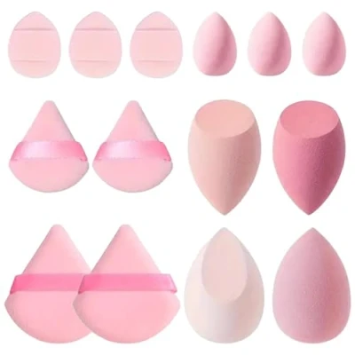 Abbildung von Make Up Schwamm Set, Dreieck Makeup Puderquaste, Gesicht Schwämmchen Powder Puff, Waschbar Sponge, Foundation Blending Beauty Schwämme Blender, Nass Trocken Werkzeug,