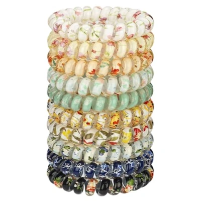Abbildung von JessLab Spirale Haargummis, 10 Stück Sortierte, Spurlose Spiral Niedliche Plastikspirale als Pferdeschwanzhalter, Schadensfreies Haar Accessoire für Frauen und Mädchen, Farbe 2 Mischen