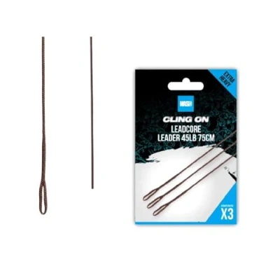 Abbildung von Nash Cling On Leadcore Leader 45lb (75cm) (3 Stück) Karpfen Vorfächer