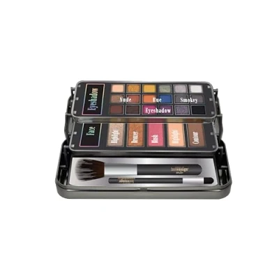 Abbildung von bonvoyage Hello Beautiful, Set Di Trucchi Professionale Mit Ombretti Occhi, Bronzer, Blush, Cipria Fissante Und Matita Für Sopracciglia, Accessori Inclusi.