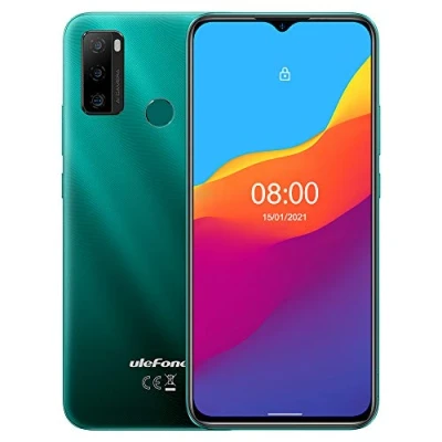 Abbildung von Ulefone Android 11 Smartphone ohne Vertrag, Note 10 Handy, Dual SIM+Dedizierte SD, 5500mAh Akku (OTG Rückladung), 32GB ROM, 6,52’’ Wassertropfen Bildschirm, Fingerabdruck + Gesichtserkennung Grün