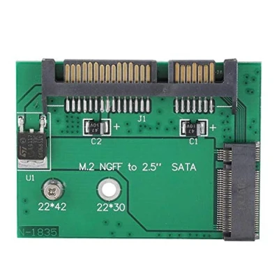 Abbildung von M.2 NGFF zu SATA Adapterkarte, 2,5 Zoll SATA3 Riser Karte M2 Adapter Nur kompatibel mit 2242 SSD