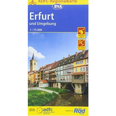 Abbildung von ADFC Regionalkarte Erfurt und Umgebung, 1:75.000, mit Tagetourenvorschlägen, reiß wetterfest, E Bike geeignet, GPS Tracks Download: Von Eisenach ... Weimar Jena (ADFC 1:75000)