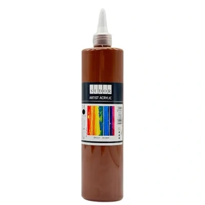Abbildung von SÜDOR ACRYLFARBE 500 ml Geeignet für Acryl Pouring. Hochpigmentierte Künstler Malfarben zum Bemalen auf Holz, Leinwand, Stein, Papier, Stoff, Metall. Wasserfest. Vegan. (Braun)