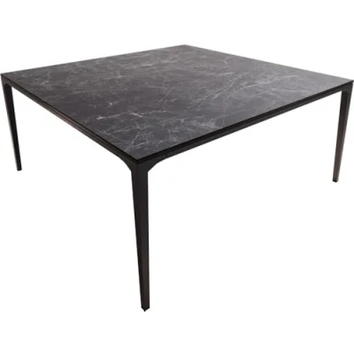 Abbildung von Couchtisch Levente 85x85 cm Keramik Laminam®Nero Greco Anthrazit Gestell Metall Schwarz