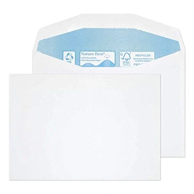 Abbildung von Blake Purely Environmental RN005 Nature First Recycling Umschlage Kuvertierhüllen Briefumschläge Naßklebung Weiß C6 114 x 162 mm 90 g/m² 1000 Stück