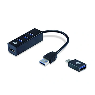 Abbildung von Conceptronic HUBBIES04B 4 Port USB 3.0 Hub und OTG Adapter für C