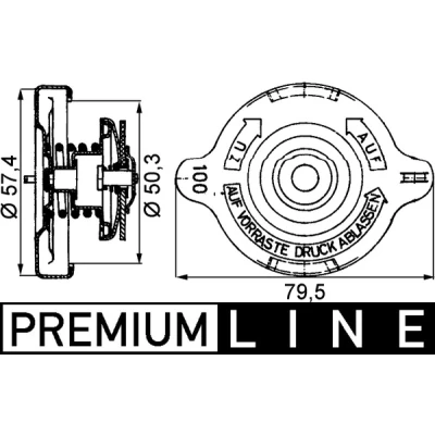 Abbildung von MAHLE ORIGINAL CRB 14 000P Verschlußdeckel, Kühler PORSCHE: 944 Coupe