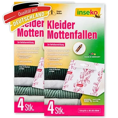 Abbildung von inseko 8 x Kleidermottenfallen I insektizidfrei und geruchlos Made in Germany (8)