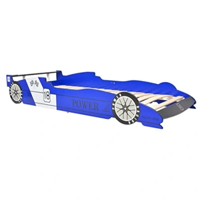 Abbildung von vidaXL Kinderbett 90x200cm Blau Rennwagen Bett Autobett Jugendbett Spielbett