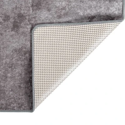 Abbildung von vidaXL Teppich Waschbar 80x300 cm Grau Rutschfest, Rechteckig