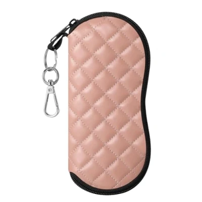 Abbildung von MoKo Brillenetui [Ultra Lightweight] Webstoff Sonnenbrille Tasche mit Reißverschluss für Brillen, Rahmen, Tragbare Case Tragetasche Schlüssel, Bleistifte, Karten, Rosa Rhombus