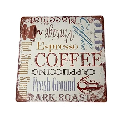 Abbildung von LB H&amp;F Blechschild Kaffee Cappuccino Espresso 30x30 cm Metallschild Küche Vintage Schild Küchendeko