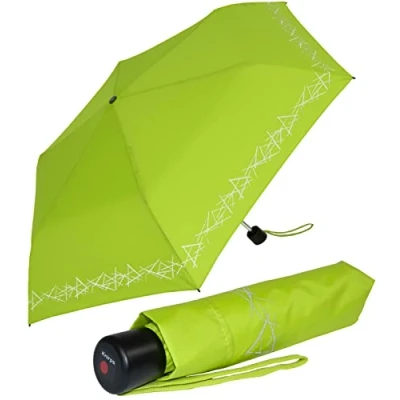 Abbildung von Knirps 4Kids Kinder Taschenschirm reflective mit Reflexborte limette