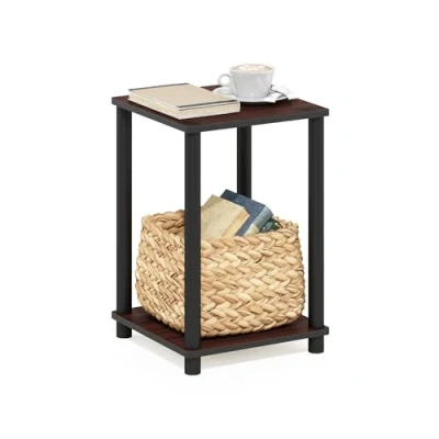 Abbildung von Furinno Haydn Beistelltisch, eiche, Dunkle Kirsche/Schwarz, 34.04 x 50.8 cm