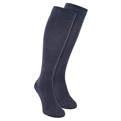 Abbildung von 2er Pack Herren Lang Bambus Socken Kniestrümpfe Bambussocken Unifarben Atmungsaktiv Kniehoch Sock Snob (39 45, Grau)
