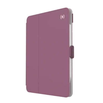 Abbildung von Speck Schutzhülle für iPad Pro 4. Generation, 27,9 cm (11 Zoll), Fall und Kameraschutz, schlanker Multi Range Ständer, Apple Stift Halter, Klempnerbeere/Crushed Apple/CrepePink
