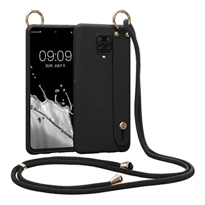 Abbildung von kwmobile Hülle kompatibel mit Xiaomi Redmi Note 9S / 9 Pro Max Handyhülle Schlaufe Ring Handy Cover Case in Schwarz