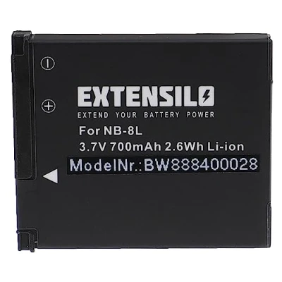 Abbildung von EXTENSILO Akku kompatibel mit Canon PowerShot A3200 is, A3100 A3150 A3200IS Kamera (700mAh, 3,7V, Li Ion)