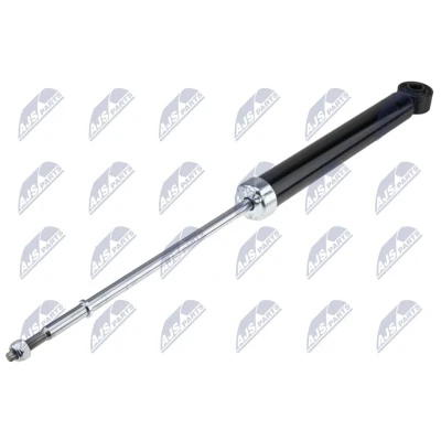 Abbildung von NTY A PL 020 Stoßdämpfer Hinterachse Gasdruck Teleskop oben Stift, unten Auge SUZUKI: SWIFT 3, 4, Splash Schrägheck, OPEL: Agila B