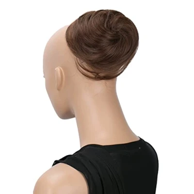 Abbildung von CAISHA Haardutt Eva Haarteil Zopf Haarknoten Hepburn Haargummi Hochsteckfrisuren Kunstfaser DM10cm Hellbraun DC1