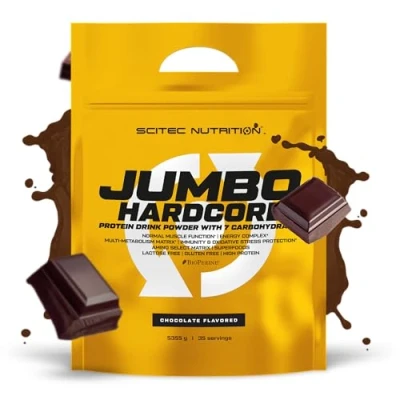 Abbildung von Scitec Nutrition Jumbo Hardcore, High Protein Weight Gainer mit Amino Select Matrix, Superfoods, Creatin und 7 Kohlenhydraten, gluten laktosefrei, 5355 g, Schokolade