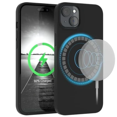 Abbildung von EAZY Case Silikonhülle für iPhone 15 Plus Hülle mit MagSafe Silikon Schwarz weich stoßfeste Handyhülle Schutzhülle Kameraschutz Dünn Premium Schutz Cover TPU Bumper