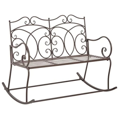 Abbildung von vidaXL Gartenbank Antik Sitzbank Eisenbank Metallbank Parkbank Gartenmöbel Terrassenbank Außenbank Terrassenmöbel Deko 104cm Eisen Antikes Braun