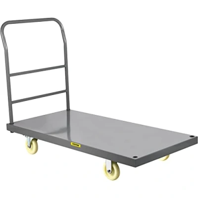 Abbildung von VEVOR Plattformwagen 907 kg Tragkraft Transportwagen, 125 mm Rollendurchmesser Lagerwagen, Ladefläche 1200 x 610 Lastenwagen Klappbar, Paketwagen mit Antirutschbeschichtung, Transportkarre Metall