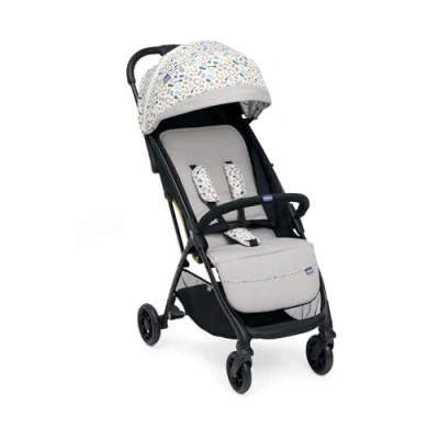 Abbildung von Chicco Glee leichter Kinderwagen, Buggy, praktisch und leicht, automatischer Schließmechanismus, breiter bequemer Sitz, hochwertige Räder, verstellbare Rückenlehne, Sonnendach, bis zu 22 kg, beige