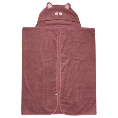 Abbildung von Pippi Unisex Baby Badehandtuch aus 100% Bio Baumwolle mit niedlichen Tiergesichtern