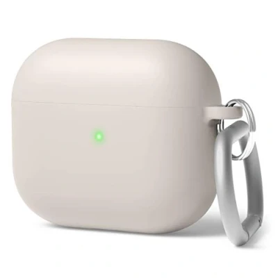 Abbildung von elago Liquid Hybrid Hülle mit Karabiner Kompatibel AirPods 3 Case Cover Dreischichtiger Strukturschutz, Voller Schutz, LED Sichtbar, Hochwertiges Silikon Schutzhülle