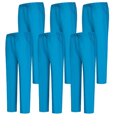 Abbildung von MISEMIYA Pack 6 Pcs Arbeitshosen Unisex ELASTISCHE Taille UNIFORM KLINIK Krankenhaus Reinigung TIERARZT Gesundheit GASTGEWERBE Large, Türkis 68