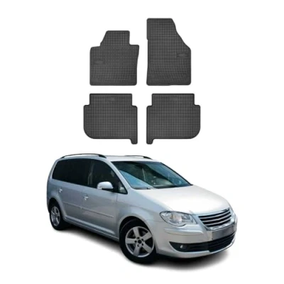 Abbildung von OMAC Gummi Fußmatten kompatibel mit VW Touran 2003 2010 Automatten Schwarz 4tlg