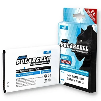 Abbildung von PolarCell NFC Akku für Samsung Galaxy Note 3 SM N9000 III LTE N9005 DuoS N9002 ersetzt Original EB B800BE 3400mAh Starke Ersatz Batterie selektierte A+ Qualitätszellen