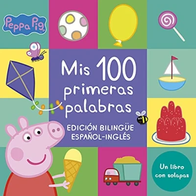 Abbildung von Peppa Pig. Libro de cartón con solapas Mis 100 primeras palabras: Edición bilingüe español inglés