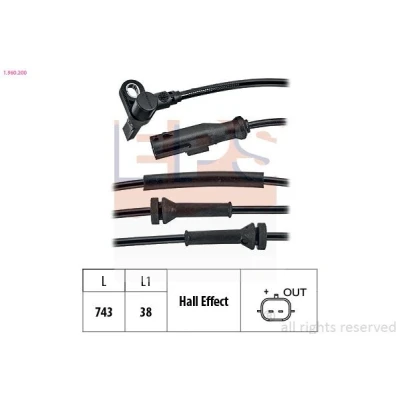 Abbildung von EPS 1.960.200 ABS Sensor 743 RENAULT: Twingo 2, II Kasten / Schrägheck