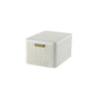 Abbildung von Curver Style L, Aufbewahrungskorb, Cremefarben, Rattan, Monochromatisch, Badezimmer, Schlafzimmer, Wohnzimmer, 445 mm