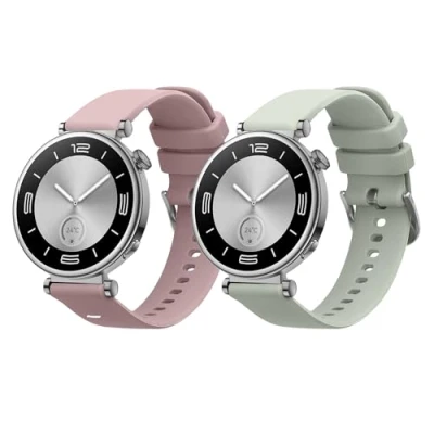 Abbildung von kwmobile 2x Sportarmband kompatibel mit Huawei Watch GT4 41mm Armband Fitnesstracker Band Set aus TPU Silikon