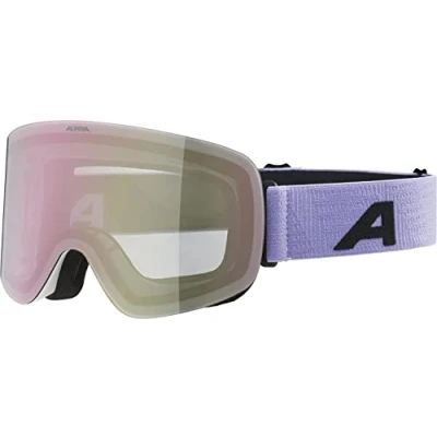 Abbildung von Alpina PENKEN Verspiegelte, Kontrastverstärkende &amp; Polarisierte OTG Skibrille Mit 100% UV Schutz Für Erwachsene, white lilac matt, One Size