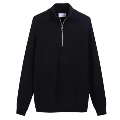 Abbildung von Diana Studio Herren Half Zip Nero Pullover, Schwarz, XL 3XL